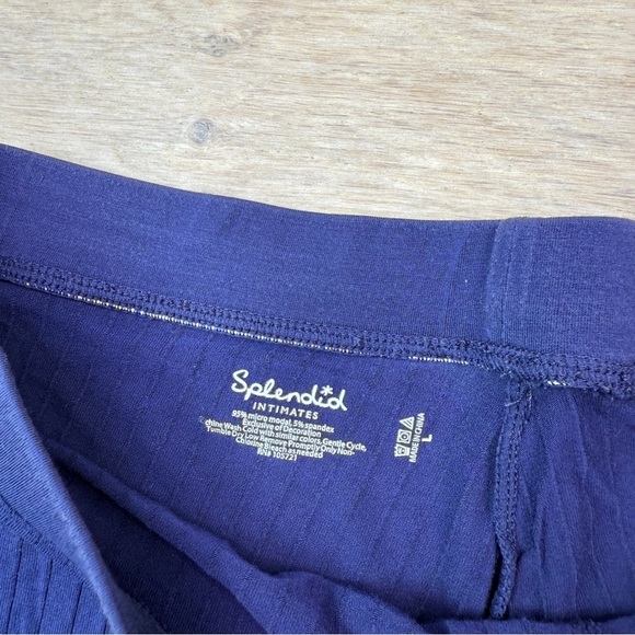 Splendid Dark Blue Ribbed Sleep Shorts - Picture 3 of 4
